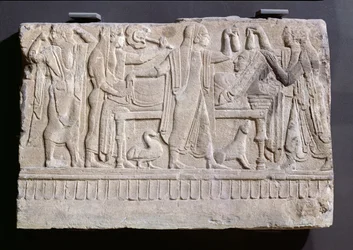Monumento Funerario che raffigura i dolenti che circondano la disposizione di un corpo prima della cremazione, c.490-480 a.C.
